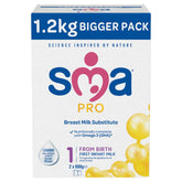 SMA PRO First Infant Baby Milk Powered Formula, from Birth, 1.2kg (Pack of 1)